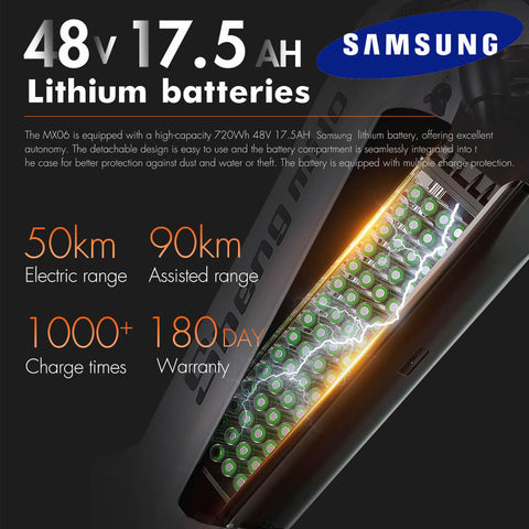 Shengmilo mx06 48V 17.5AH Lithium batterie mit grosser Kapazitat