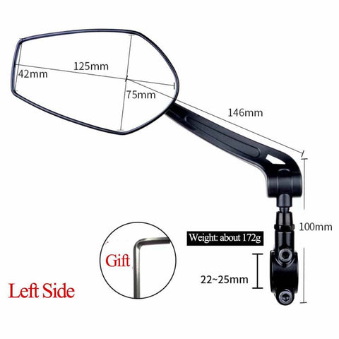 Rower elektryczny HD szerokokątne lusterko wsteczne