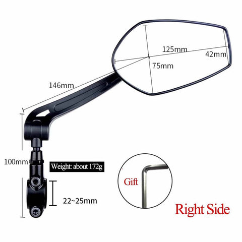 Rower elektryczny HD szerokokątne lusterko wsteczne