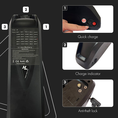48 volt Lithium Battery MX02S Electric Bike Built-in Battery